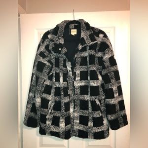 ROXY Black and White Sherpa Jacket